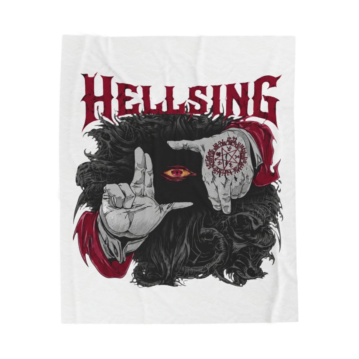 Hellsing Dark Gothic Artwork Throw Blanket | Hellsing Ultimate - alternate angle 2, merchandise